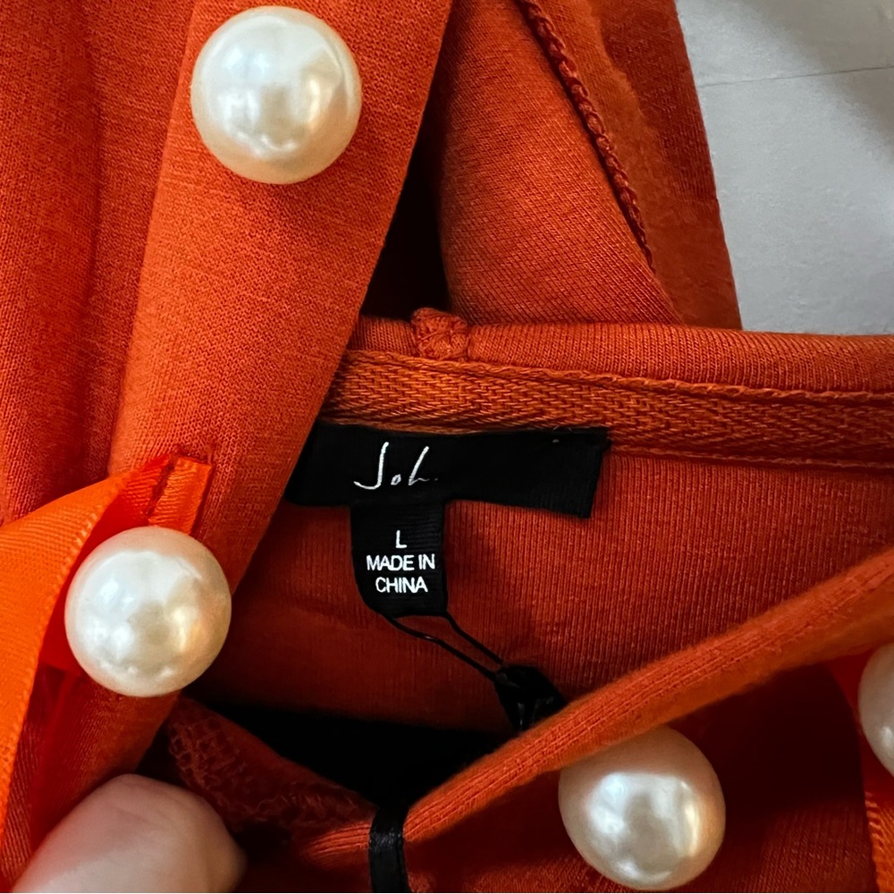 NWT Joh Apparel Texas Orange Francine French Scuba Pearl Hoodie Set - Large - Picture 10 of 16